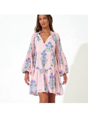 Oliphant 🌹Floral Pink and Blue Dress